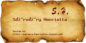 Sárváry Henrietta névjegykártya